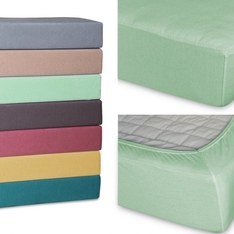 Простыня Cleo трикотажная на резинке 90*200*25 9/22 (оливковый)